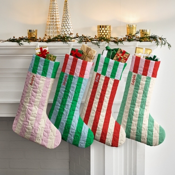 Mixed Stripes Quilted Stocking