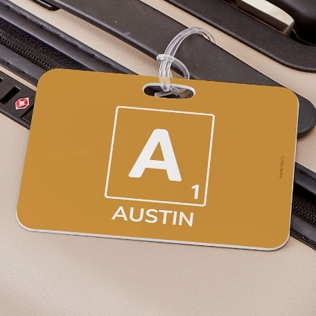 Scrabble® Initial with Name Luggage Tag