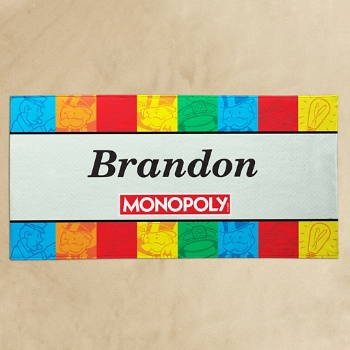 Monopoly Color Blocked Icons Beach Towel