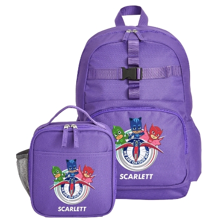 PJ Masks On Our Way Backpack Collection - Purple - Backpack + Lunch Box