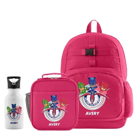 PJ Masks On Our Way Backpack Collection - Pink - Backpack + Lunch Box + Water Bottle