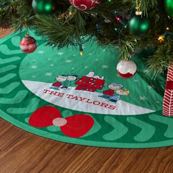 PEANUTS® Holiday Wreath Tree Skirt