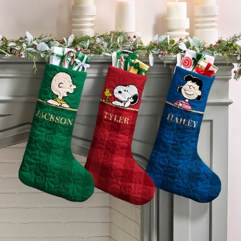PEANUTS® Simple Plaid Quilted Stocking