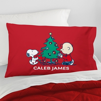 PEANUTS® Snoopy™ and Charlie Brown Christmas Pillowcase