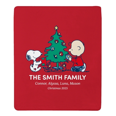 PEANUTS® Snoopy™ and Charlie Brown Christmas Plush Blanket - L