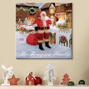 Santa's List with Snow Canvas