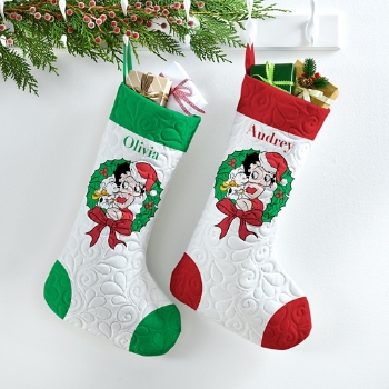 Betty Boop™ Wreath Quilted Stocking