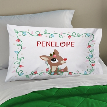 Rudolph® Christmas Lights Pillowcase