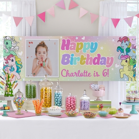 My Little Pony Retro Pastel Stars Photo Birthday Banner