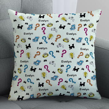 Monopoly Icon Pattern Throw Pillow