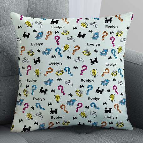 Monopoly Icon Pattern Throw Pillow
