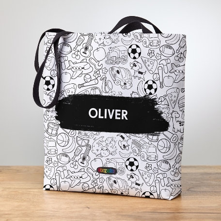 Crayola™ B&W Coloring Book Pattern Tote Bag