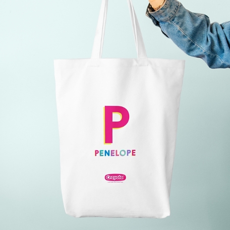 Crayola™ Colorful Initial and Name Tote Bag