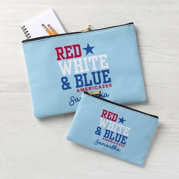 America250™ Red White & Blue Zipper Pouch