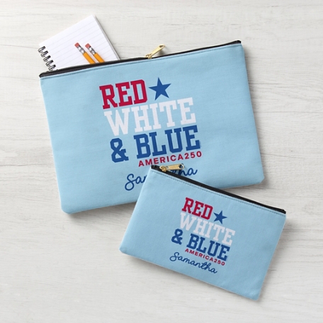 America250™ Red White & Blue Zipper Pouch