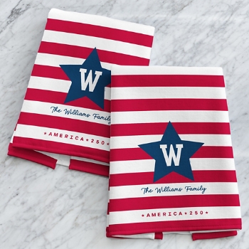 America250™ Star Initial Kitchen Towel