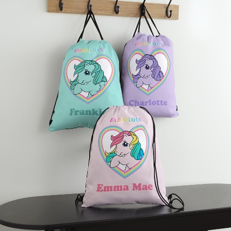 My Little Pony Retro Rainbow Heart Drawstring Bag