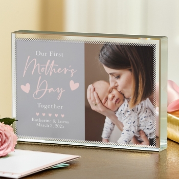 First Mother's Day Together Photo Glass Block