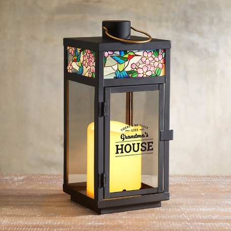 Hummingbird Stained Glass Lantern
