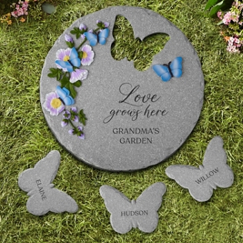 Love Grows Here Butterfly Garden Stone