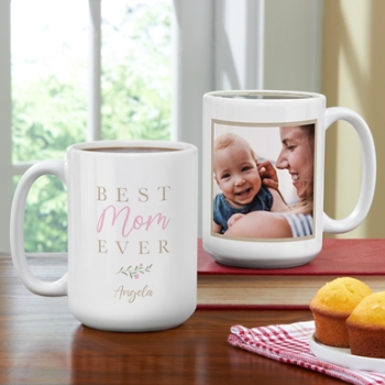 Simply The Best Mom Ever Floral Photo Mug