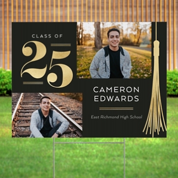 Triumphant Tassel Graduation Photo Yard Sign