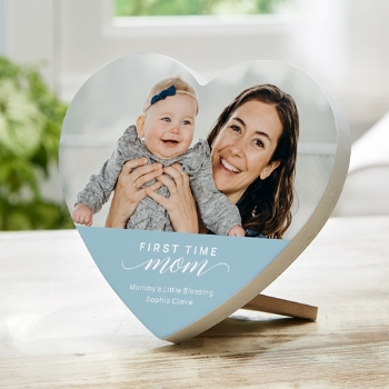 First Time Mom Blessing Photo Wood Heart