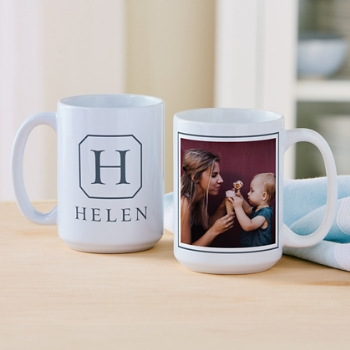 Initial and Name Photo Mug