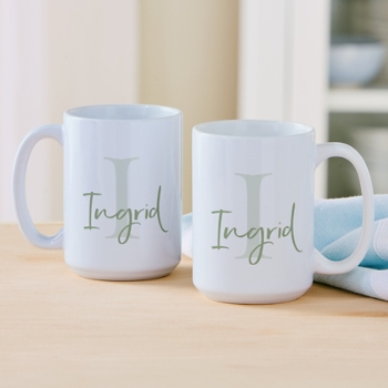 Initial and Script Name Mug