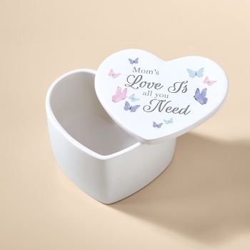Love Is All You Need Butterfly Heart Keepsake Box