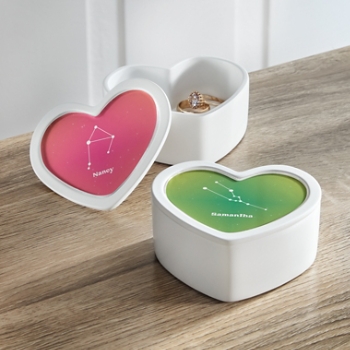 Zodiac Stars Heart Keepsake Box