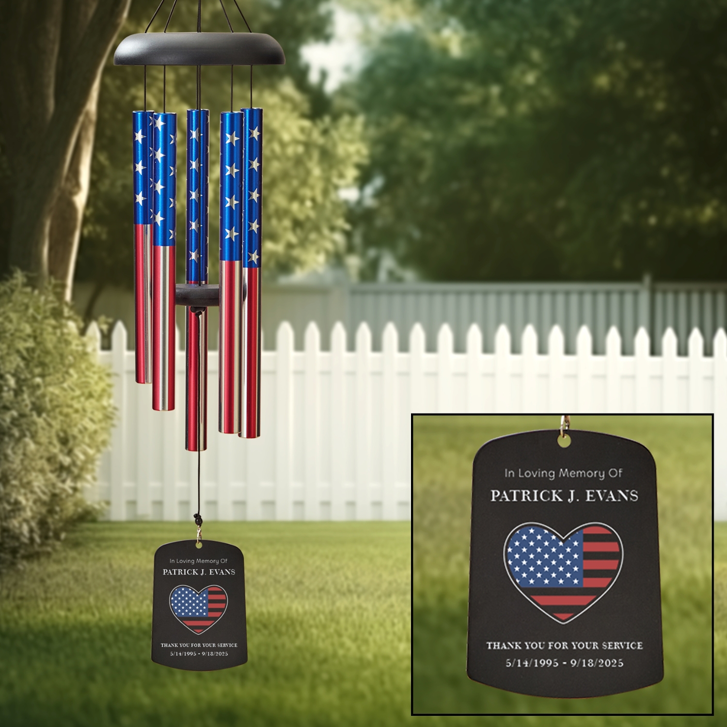 Freedom Stripes Memorial Wind Chime