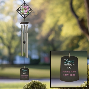 Whispering Wings Sympathy Stained Glass Wind Chime