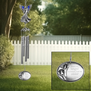 Whispers From Heaven 17.5 inch Pewter Wind Chime
