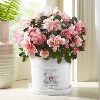 Cherished Blossoms Memorial Photo Planter with Tray