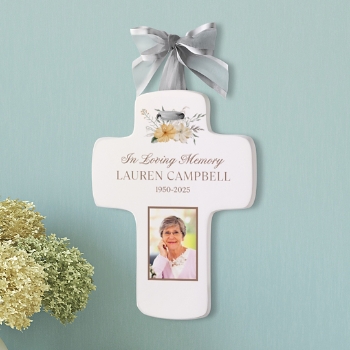 Forever in Faith Memorial Photo Keepsake Cross