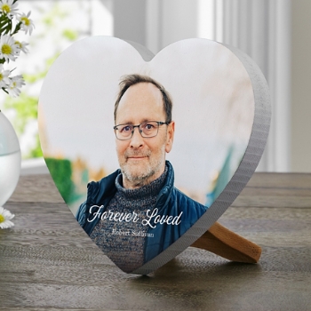 Forever Loved Full Bleed Photo Wood Heart