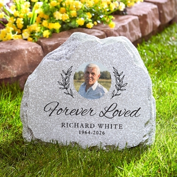 Forever Loved Photo Standing Garden Stone