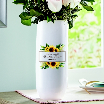 Heavenly Sunflowers Memorial Vase