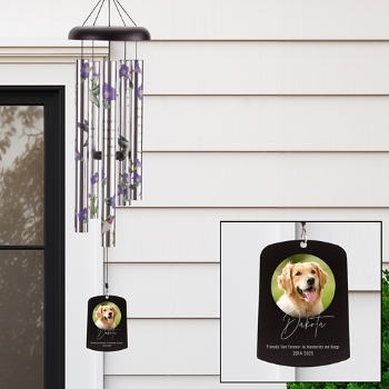 Loyal Hearts Pet Photo Memorial Sonnet 38 Inch Wind Chime