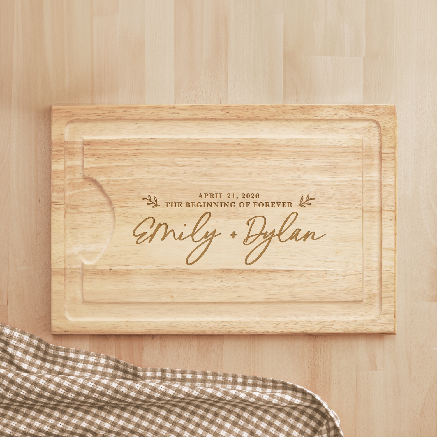 Just the Beginning Maple Wood Cutting Board