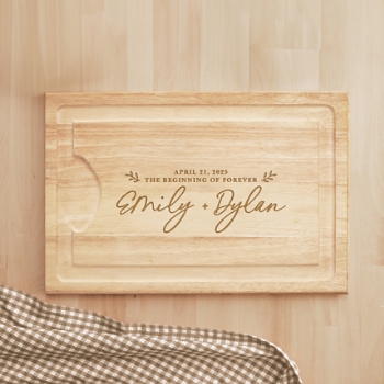Just the Beginning Maple Wood Cutting Board