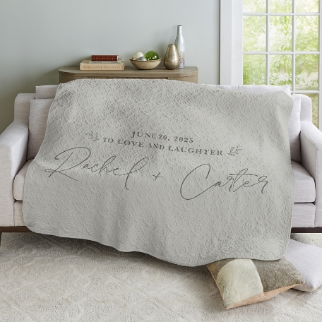 To Love and Laughter Quilted Throw