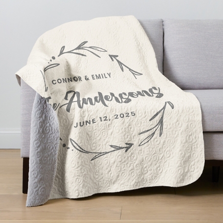 Wreath Quilted Throw