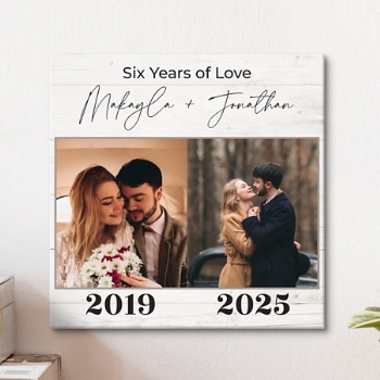 Years of Love Photo Anniversary Canvas