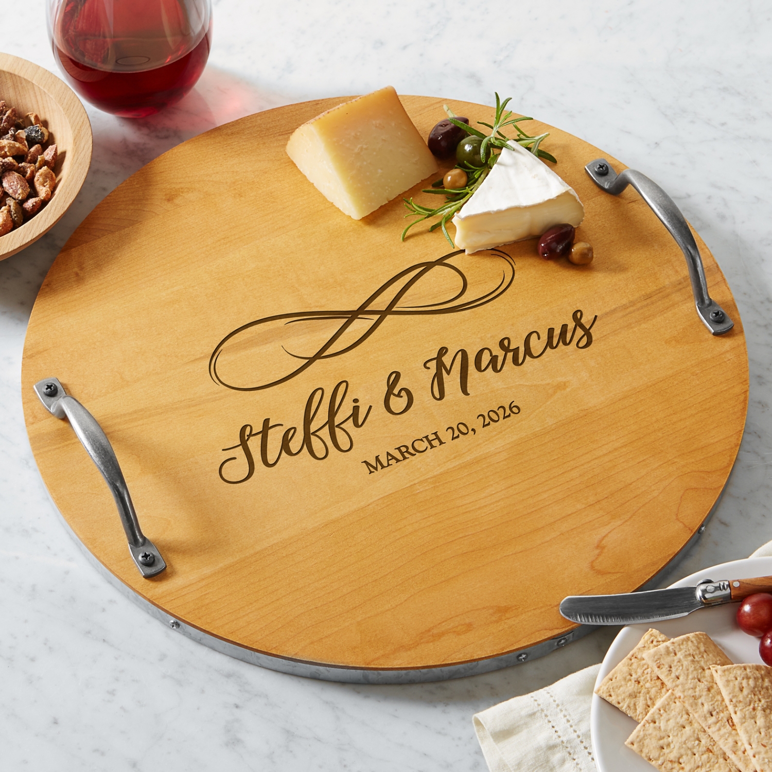 Eternal Love Maple Wood Serving Tray