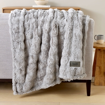 Faux Fur Gray Luxe Plush Blanket