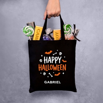 Halloween Bats And Bones Treat Bag