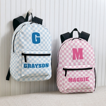 Checkerboard Name and Initial Backpack