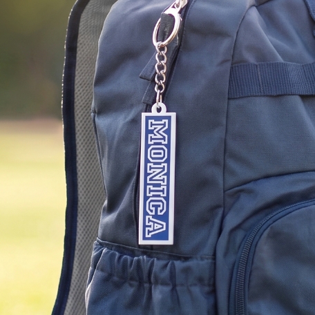 Collegiate Style Name Acrylic Backpack Tag